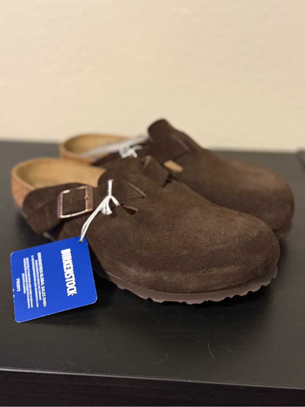 Birkenstock Boston Suede Clogs in Brown